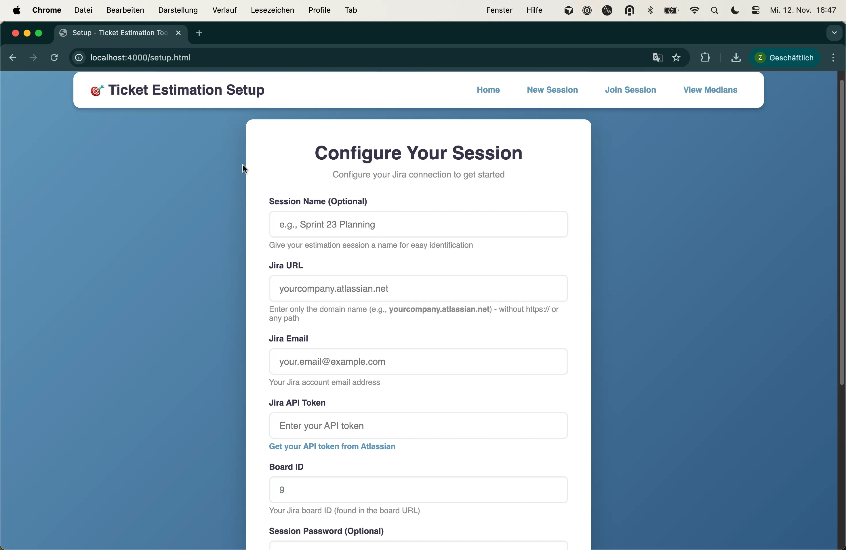 Agile Sprint Planning Tool with Anonymous Estimation and Jira Integration